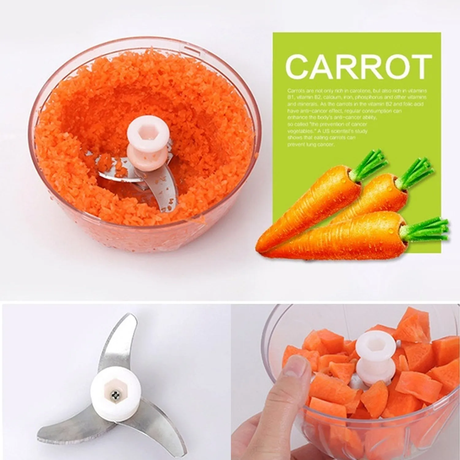 080 Manual Food Chopper, Compact & Powerful Hand Held Vegetable Chopper / Blender