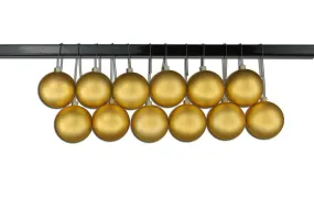 12 Pack 70mm 2.75" Matte Gold Ball Ornament UV Coated with Wire