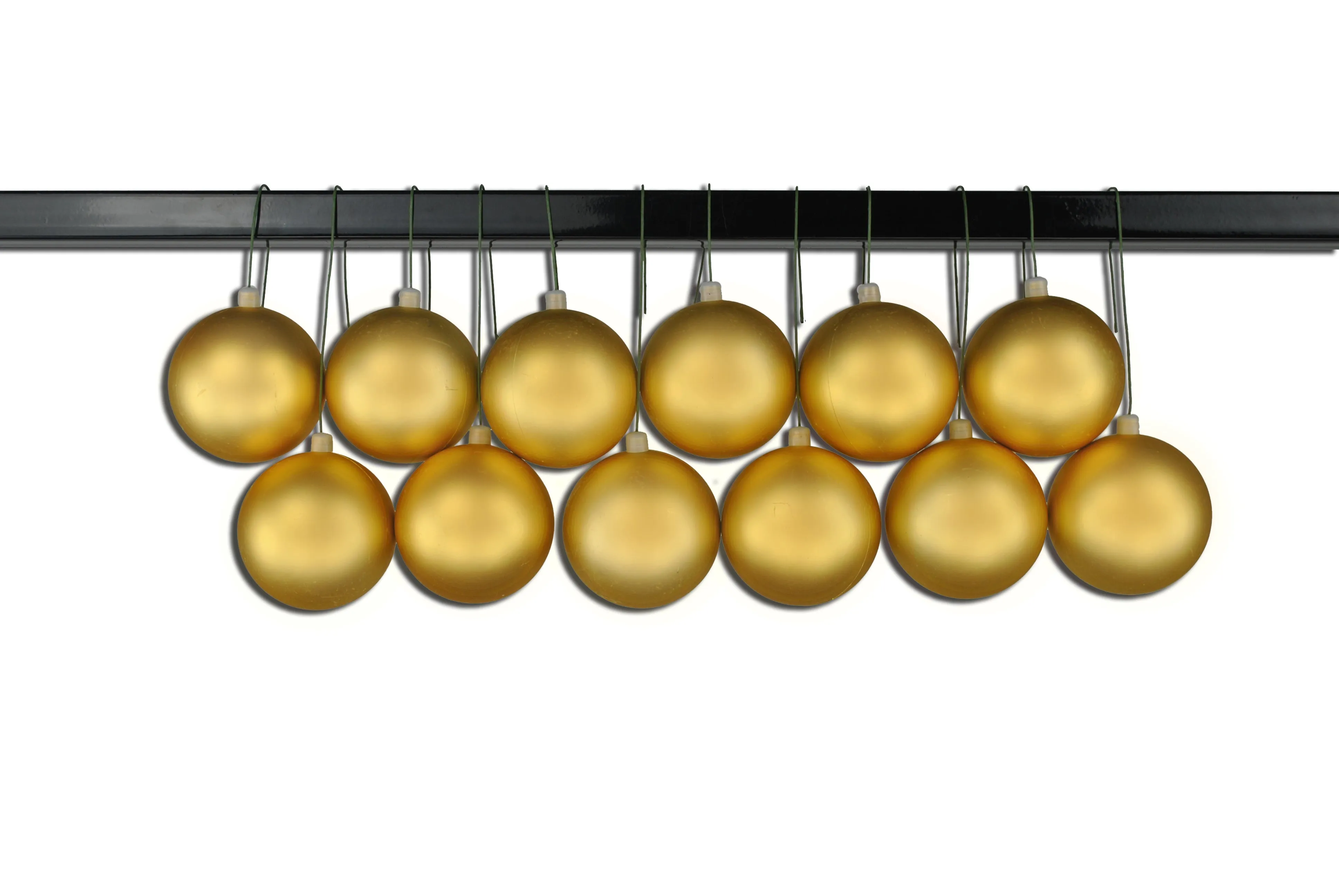 12 Pack 80mm 3" Matte Gold Ball Ornament UV Coated with Wire