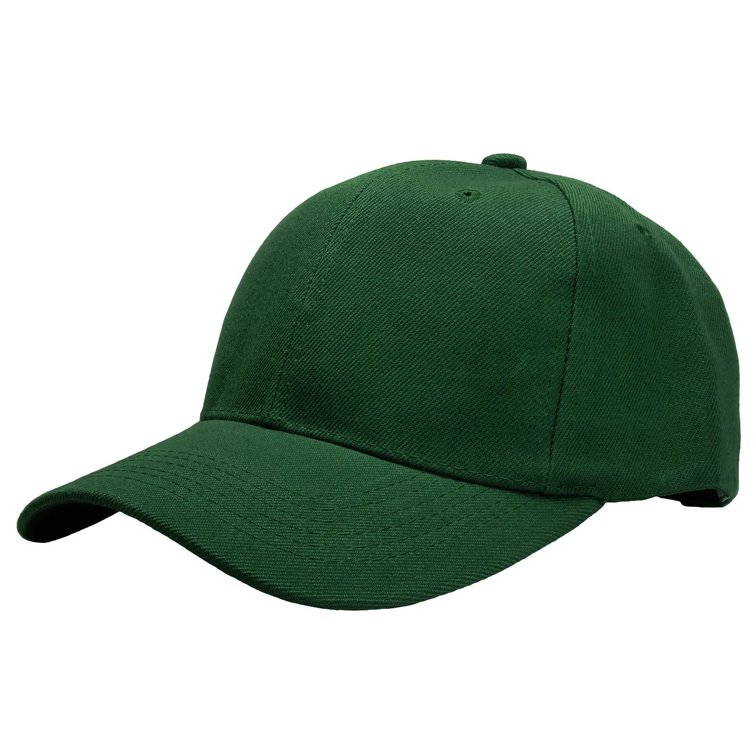12-Pack Baseball Dad Cap Velcro Strap Adjustable Size - Hunter Green