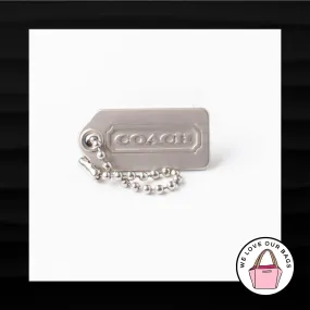 1.25" Small COACH SILVER NICKEL METAL KEY FOB BAG CHARM KEYCHAIN HANGTAG TAG