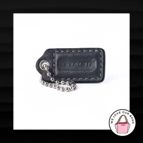 1.5" Small COACH DARK GRAY LEATHER KEY FOB CHARM KEYCHAIN HANG TAG WRISTLET