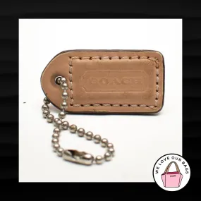 1.5" Small COACH TAN PINK LEATHER KEY FOB BAG CHARM KEYCHAIN HANG TAG
