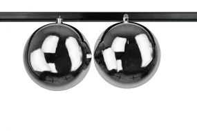 2 Pack 200mm 8" Shiny Silver Ball Ornament UV Coated with Wire