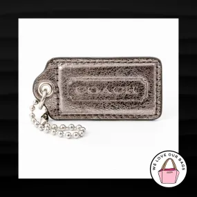 2.5" Large COACH BRONZE METALLIC LEATHER KEY FOB BAG CHARM KEYCHAIN HANGTAG TAG
