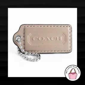2.5" Large COACH TAUPE BROWN PUTTY LEATHER KEY FOB BAG CHARM KEYCHAIN HANG TAG