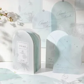 30 Pcs Semi Transparent Floral Arch Window Paper Notes