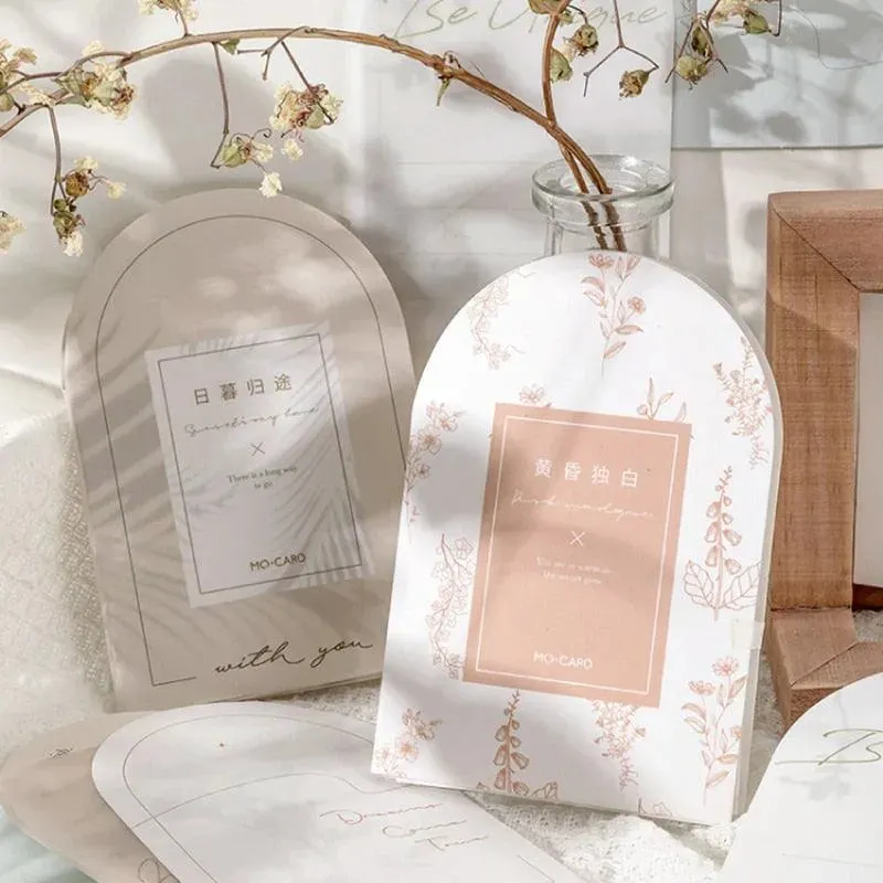 30 Pcs Semi Transparent Floral Arch Window Paper Notes