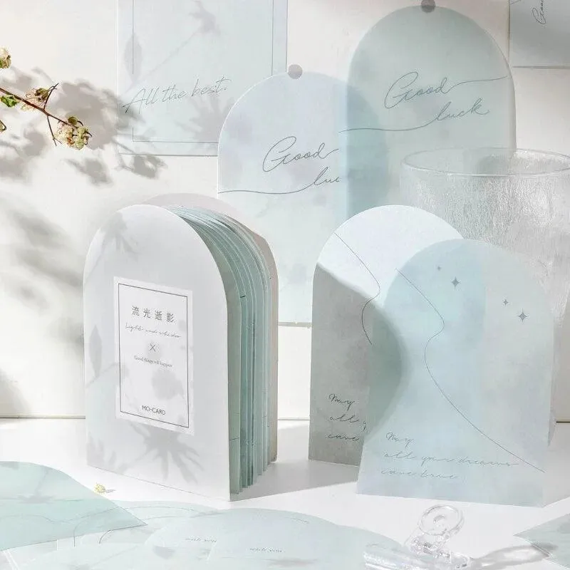 30 Pcs Semi Transparent Floral Arch Window Paper Notes