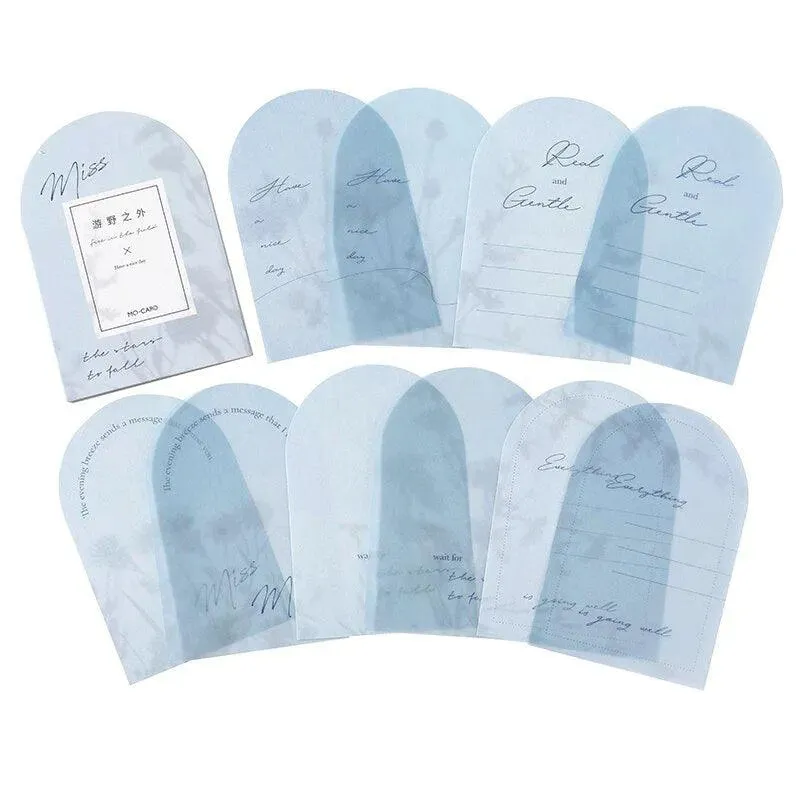 30 Pcs Semi Transparent Floral Arch Window Paper Notes