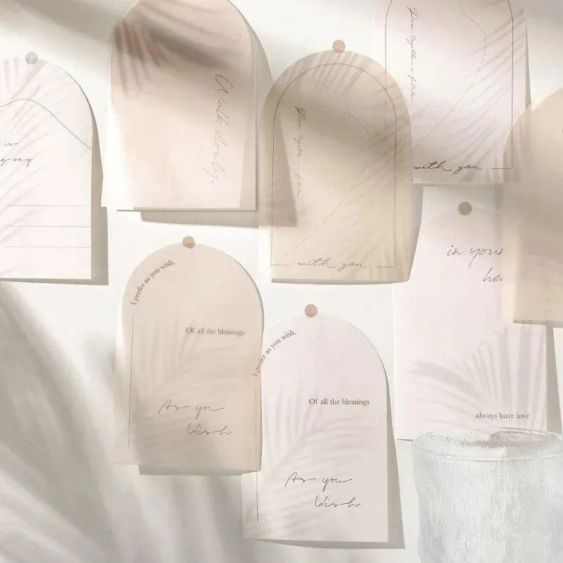 30 Pcs Semi Transparent Floral Arch Window Paper Notes