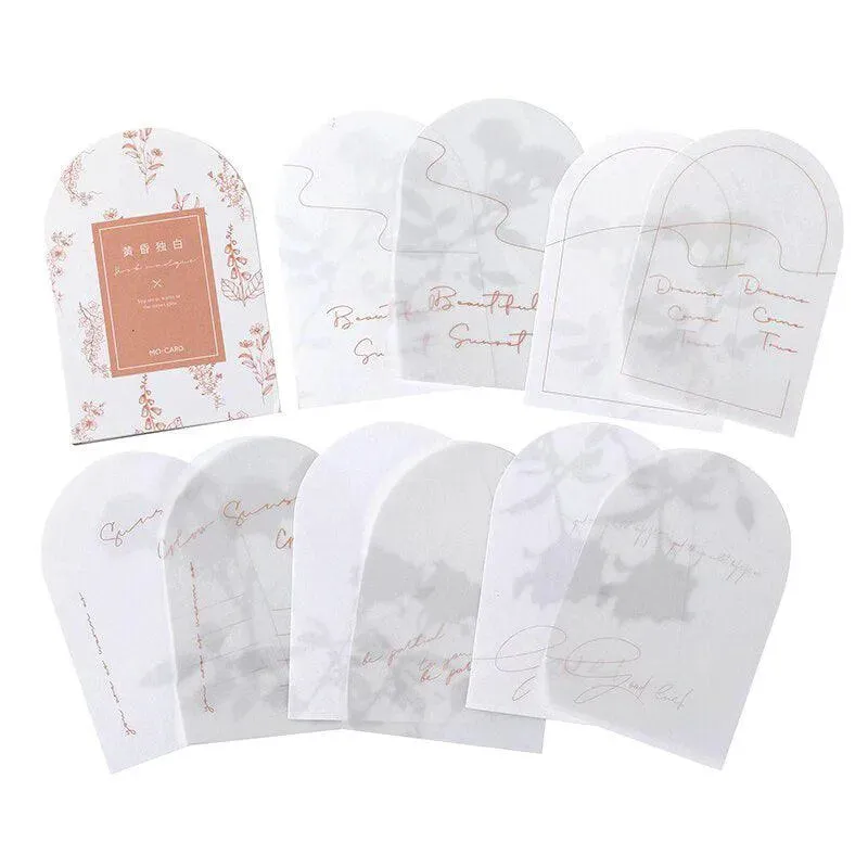 30 Pcs Semi Transparent Floral Arch Window Paper Notes