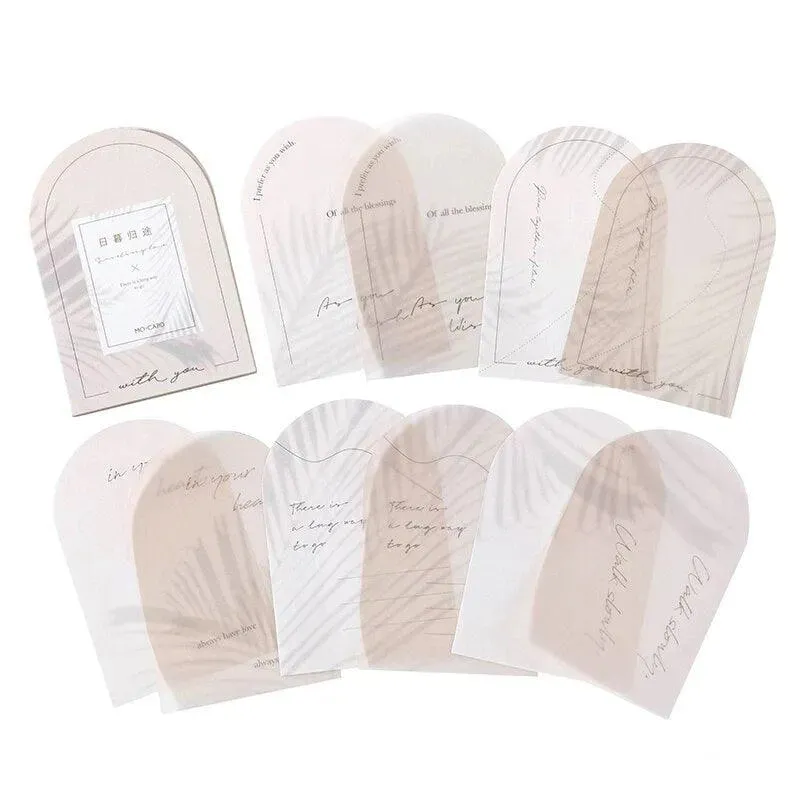 30 Pcs Semi Transparent Floral Arch Window Paper Notes
