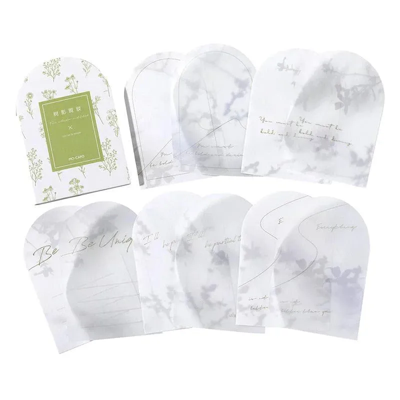 30 Pcs Semi Transparent Floral Arch Window Paper Notes