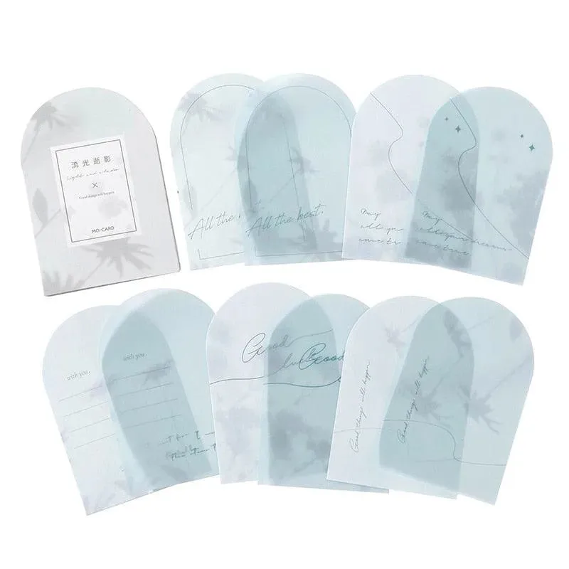 30 Pcs Semi Transparent Floral Arch Window Paper Notes