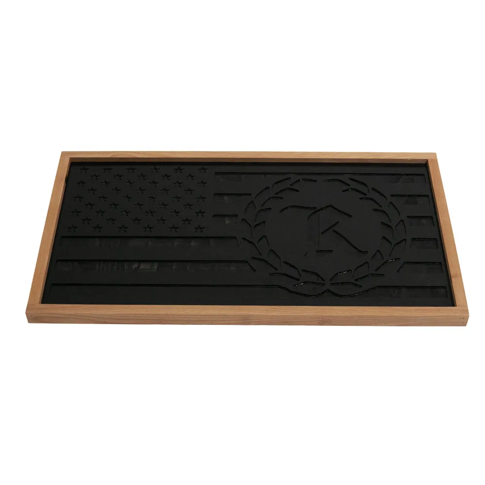 3D US Flag Logo Wooden Wall Art [BLACK X BLACK] LIMITED EDITION