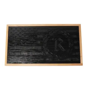 3D US Flag Logo Wooden Wall Art [BLACK X BLACK] LIMITED EDITION