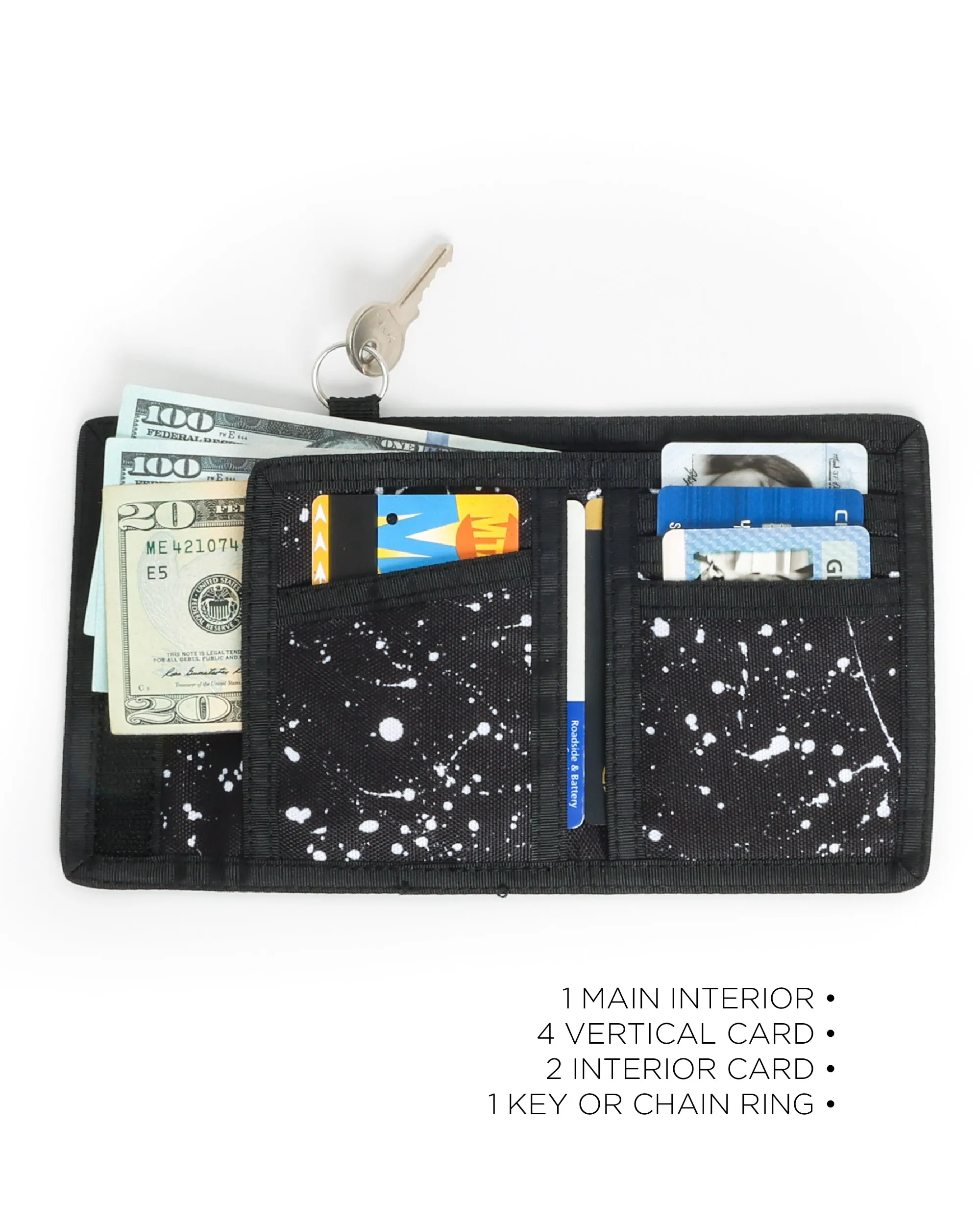 80's Wallet | Bi-Fold RFID |BLACK SPLATTER