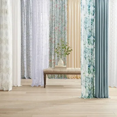 84"x25" Serendipity 5 Pinch Pleat Light Filtering Curtain Panel Linen - Waverly