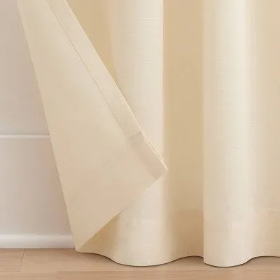 95"x50" Serendipity 10 Pinch Pleat Light Filtering Curtain Panel Ivory - Waverly