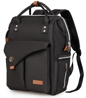 Alameda Diaper Bag Backpack - Shining Reflective Design, Black