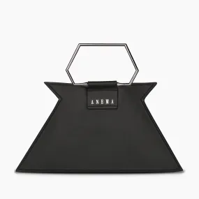 Anemain S-Wave Black Metallic Top Handle Bag