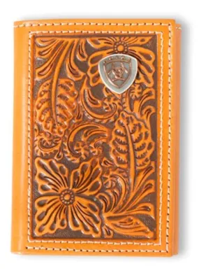 Ariat Floral Embossed Wallet ~ Tri-Fold