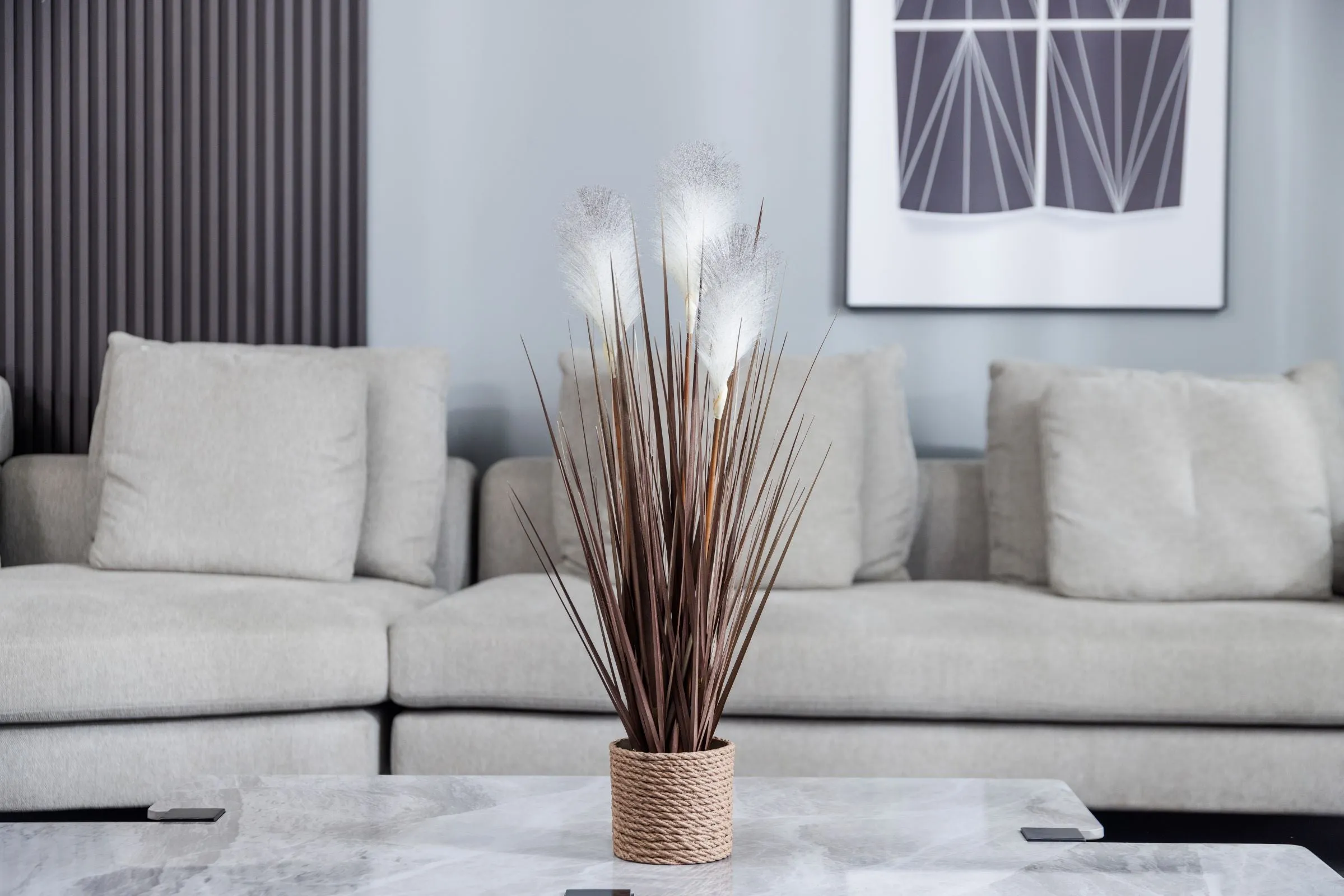 Artificial Reed Grass| White | 28” tall | 2 pack | Vintage Home