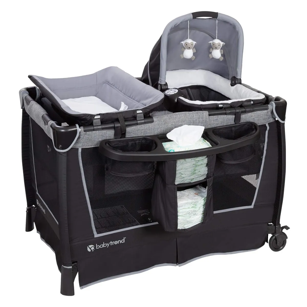 Baby Trend Twin Baby Stroller with 2 Car Seats 2 Infant Swings Twin Newborn Playard Combo