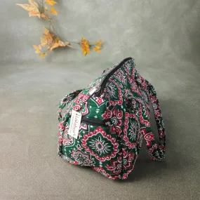 Barrel Handbags Green with Arasbeque Prints Design