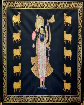 Beautiful Shrinath Ji Krishna Pichwai Painting - Angie's India Art Work