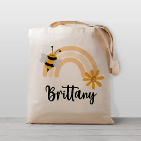 Bee Rainbow Personalized Tote Bag