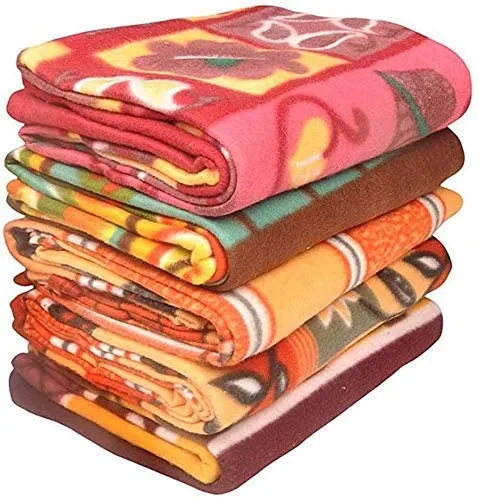 Bezzilish Home Latest Printed Relief | Donation Double Bed Blanket (Pack of 5, Multi-Color)