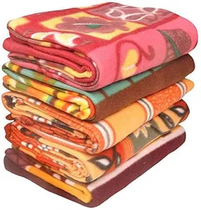 Bezzilish Home Latest Printed Relief | Donation Double Bed Blanket (Pack of 5, Multi-Color)