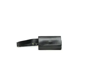 Bintu Barrel Leather Fanny Pack - Black