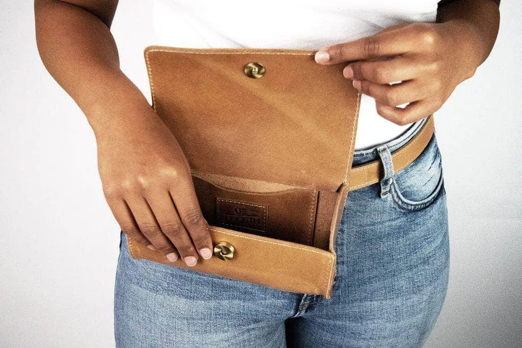 Bintu Barrel Leather Fanny Pack - Black