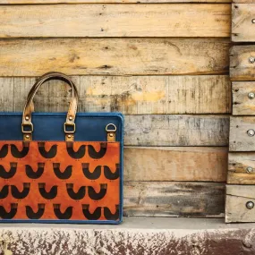 Bird Series Horizontal Office Bag/Laptop Bag (Macbook Air Users)(Orange Blue)