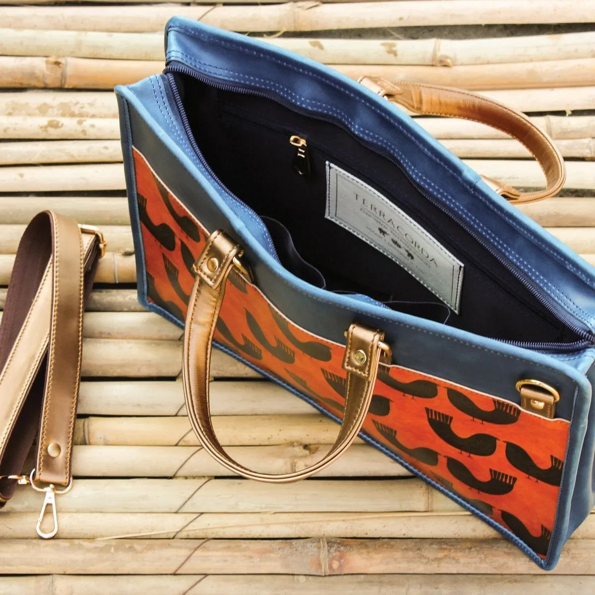 Bird Series Horizontal Office Bag/Laptop Bag (Macbook Air Users)(Orange Blue)