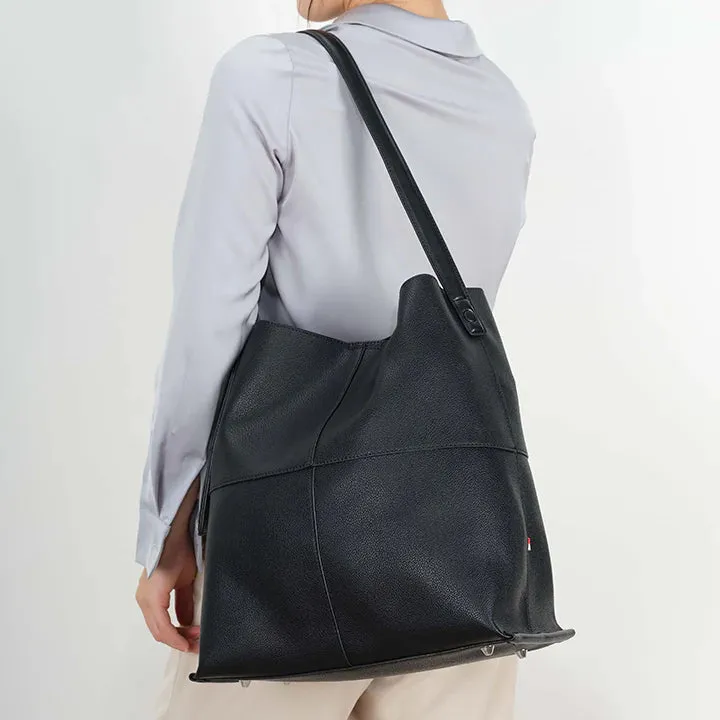 BLACK SHOULDER HOBO BAG