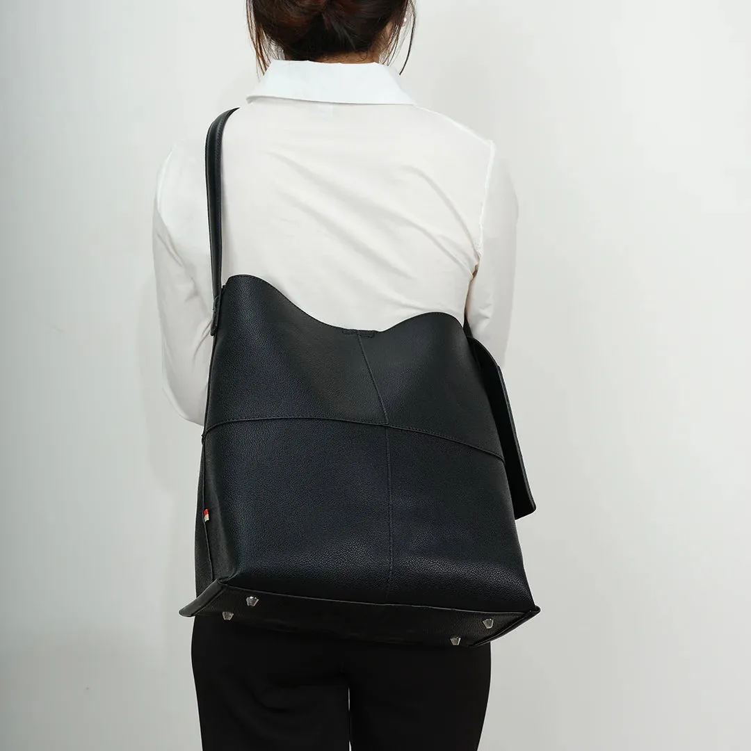 BLACK SHOULDER HOBO BAG