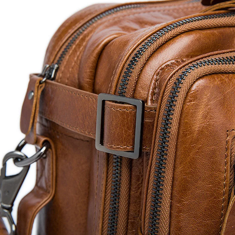 Brown Leather Backpack Cool Backpacks Laptop Backpack Convertible Crossbody Messenger Bag