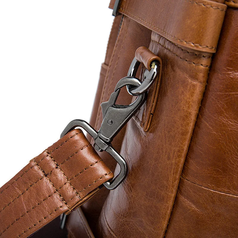 Brown Leather Backpack Cool Backpacks Laptop Backpack Convertible Crossbody Messenger Bag