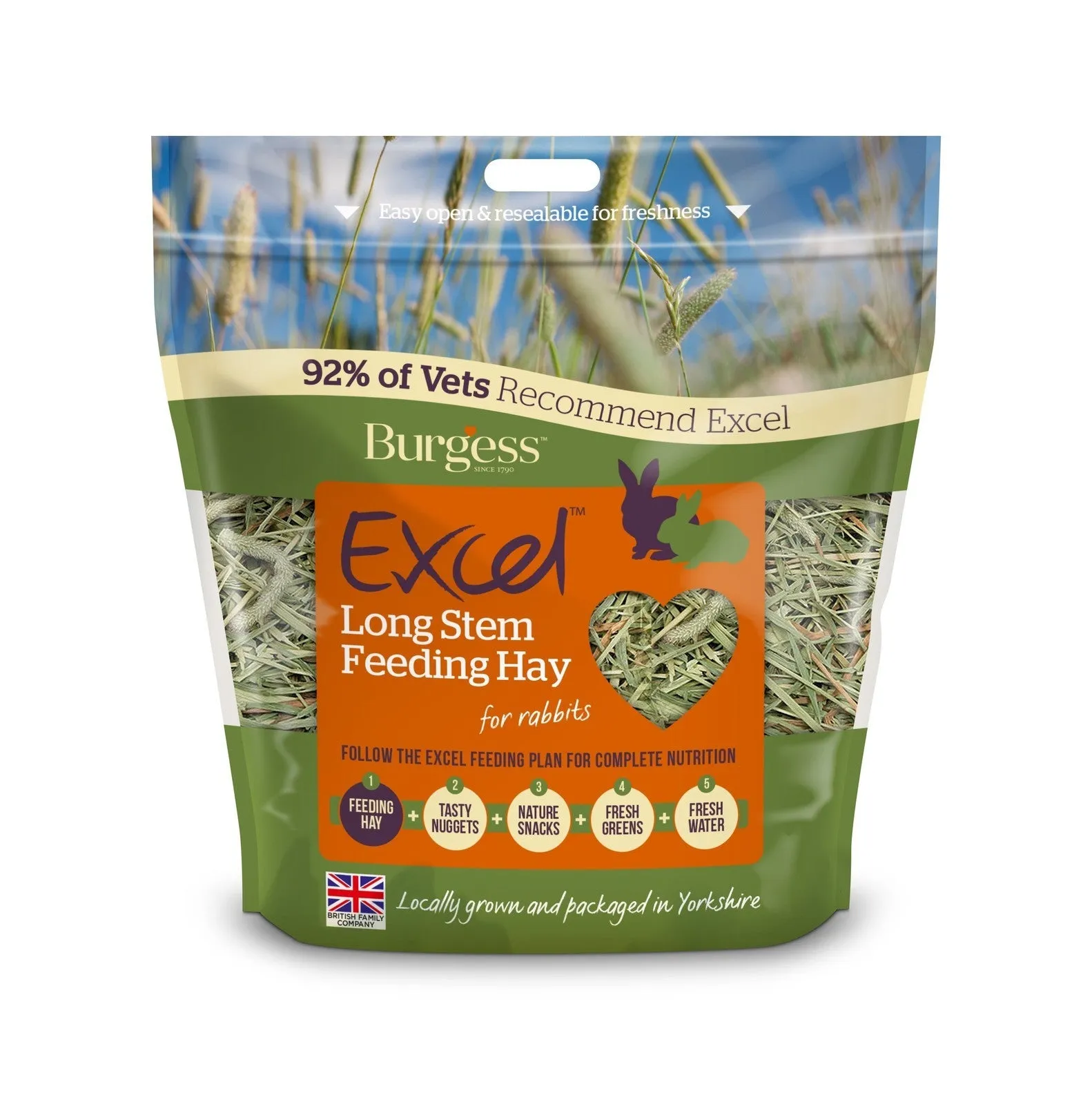 Burgess Excel Long Stem Feeding Hay for Rabbits 1kg