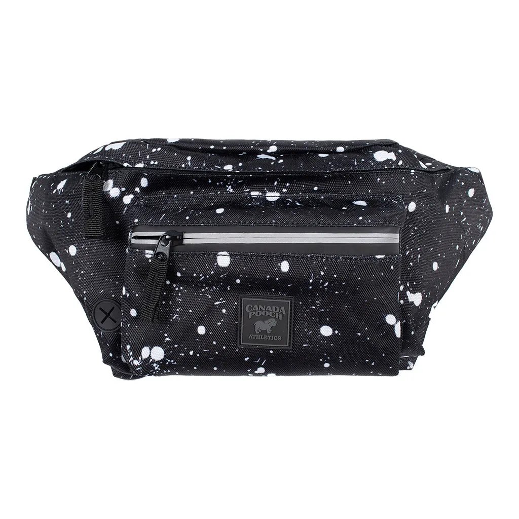 Canada Pooch Treat Pouch Fanny Pack-Black Splatter