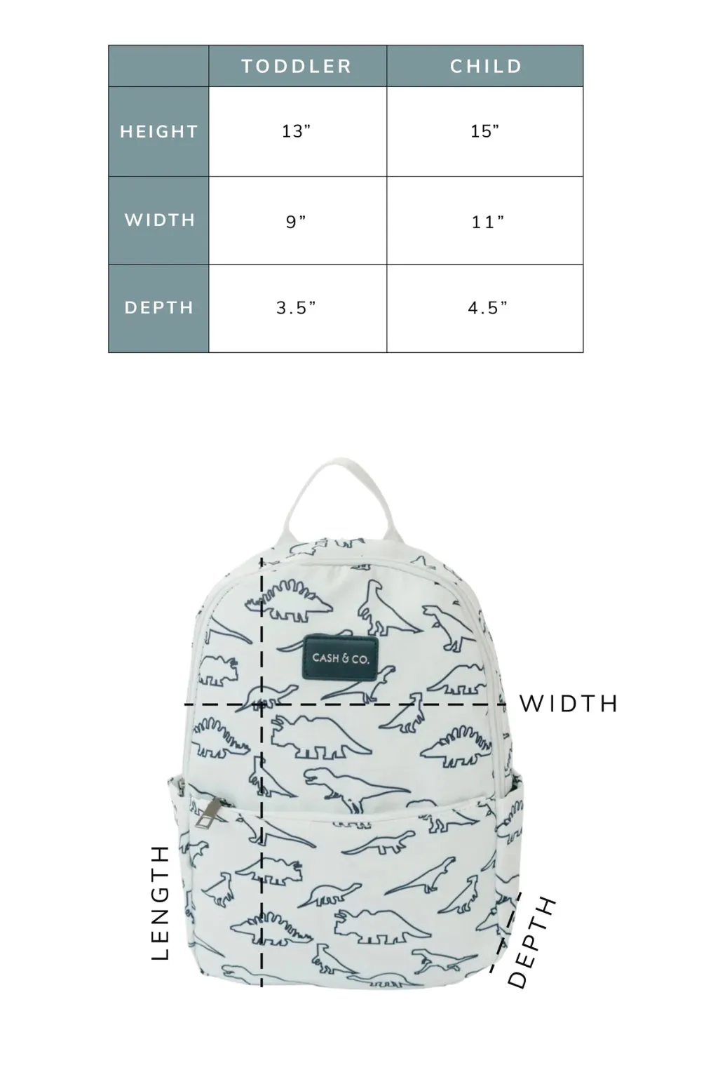 Cash & Co. Backpack - Dino (Black)