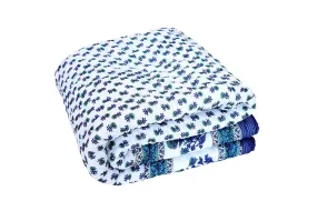 Chhaarodiya Cotton Single Bed Jaipuri Razai Quilt Light Weight - Abstract, Blue- All Seasons Comfort Quilt