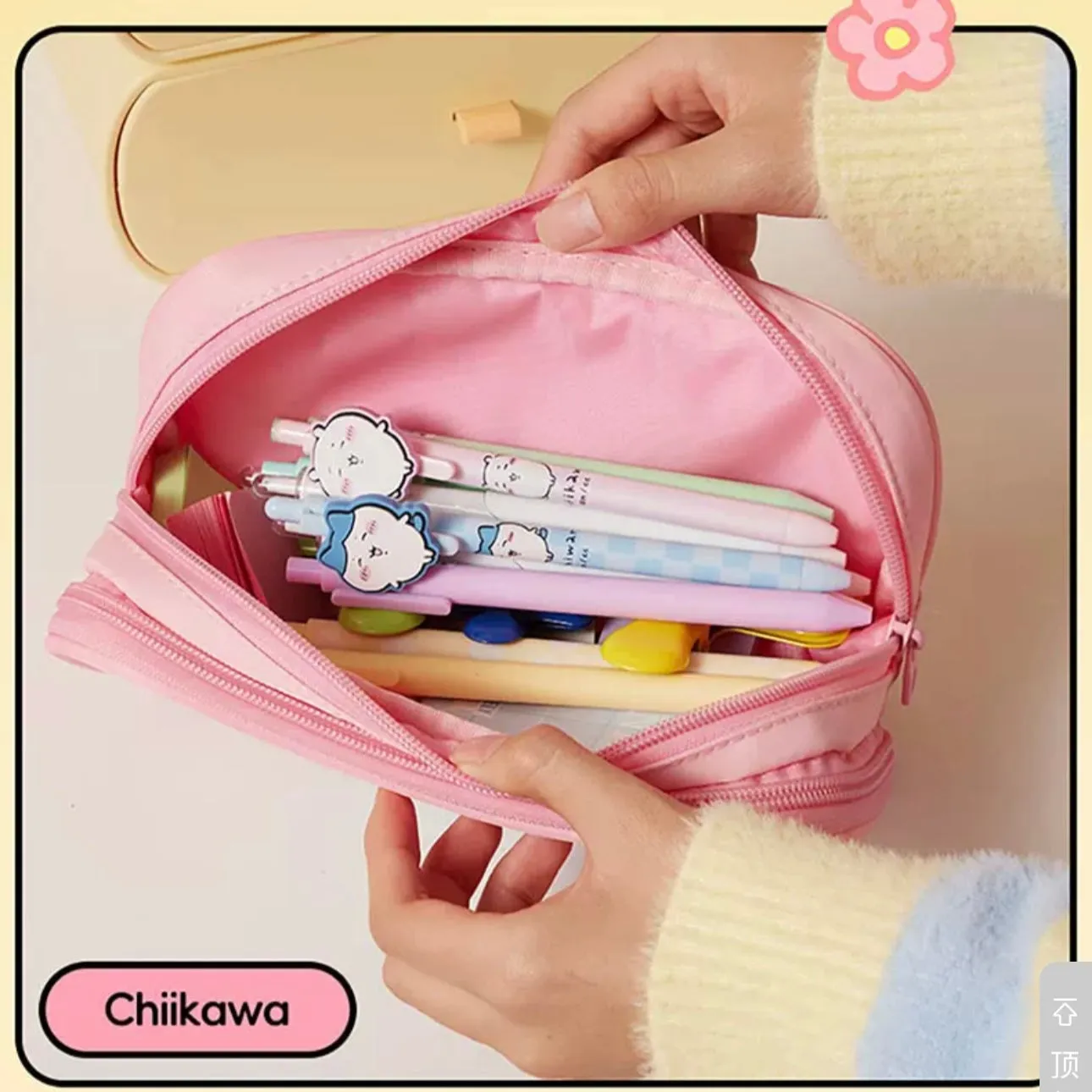 ChiiKawa X Miniso | ChiiKawa Hachiware Usagi Plastic Pencil Case Bag - Kawaii items Room Decoration