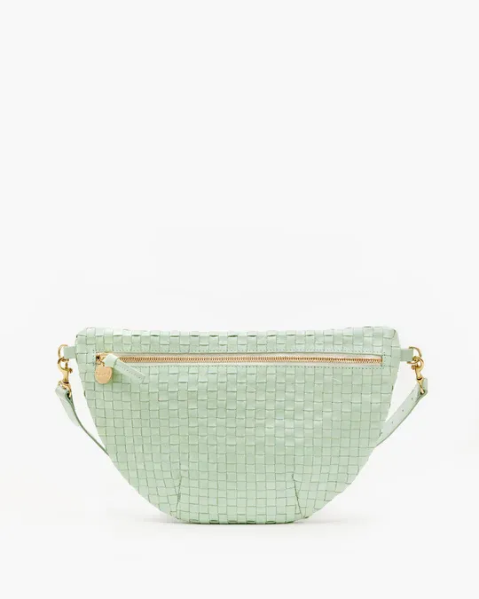 Clare V - Grande Fanny in Mist Woven Checker