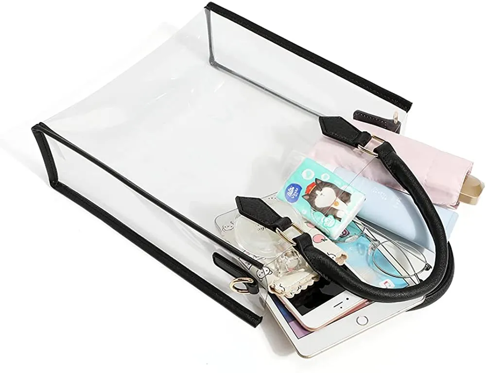 Clear Crossbody Purse Leather Shoulder Tote Handbag
