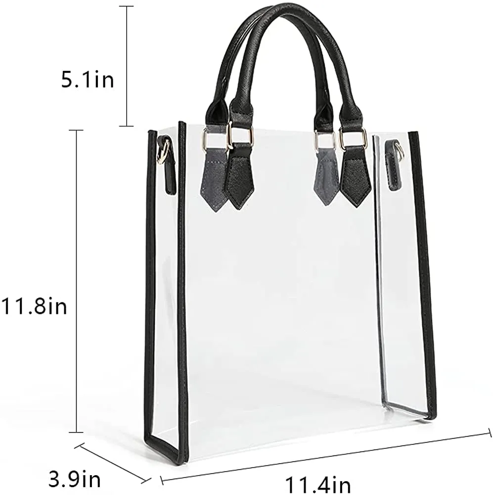 Clear Crossbody Purse Leather Shoulder Tote Handbag